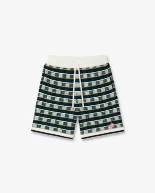 Green Crochet Mosaic Short Sleeve Shirt