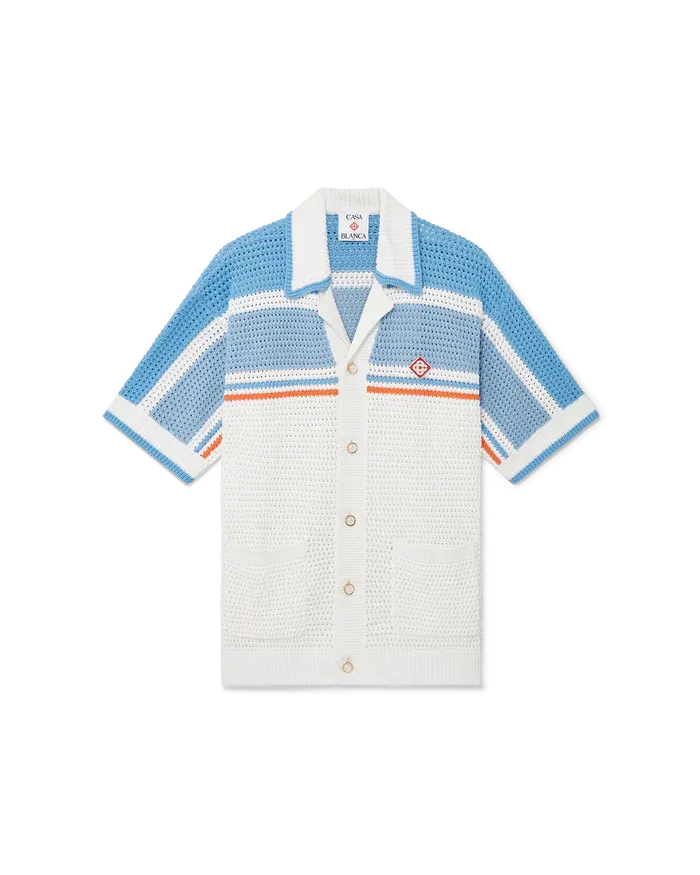 Cotton Tennis Short Sleeve Crochet Shirt